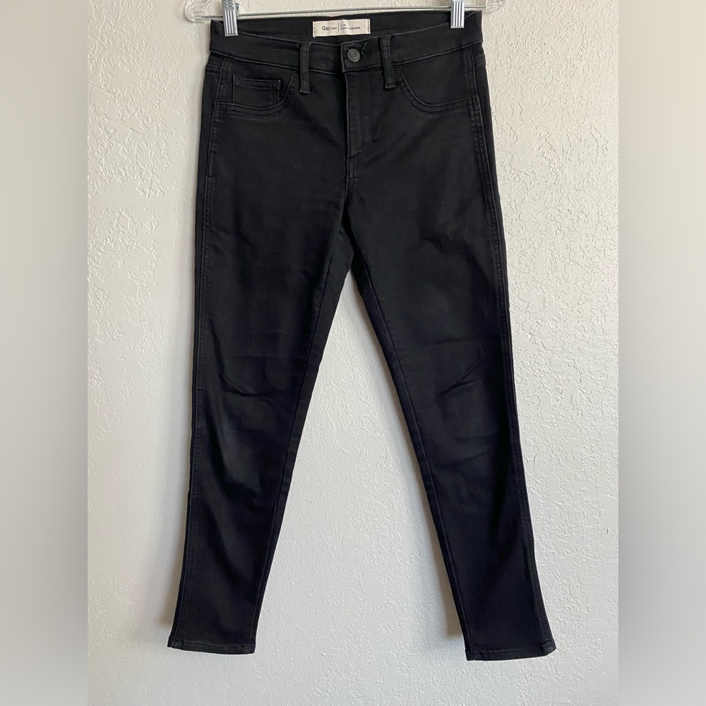 Gap Women Jeans 27P Black Cotton Blend Easy Legging Slim Denim Legging